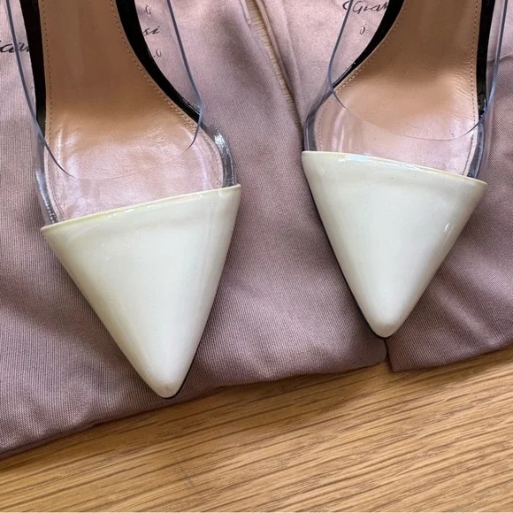Gianvito Rossi Black and Cream Stiletto Heels PVC - Picture 4 of 5